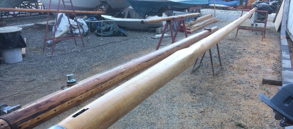 Realizzazione albero in douglas di 15 e 9 metri per ketch carlini