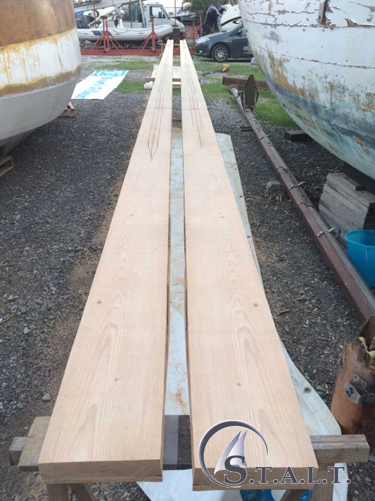 Realizzazione di un albero in legno di douglas di 15 metri